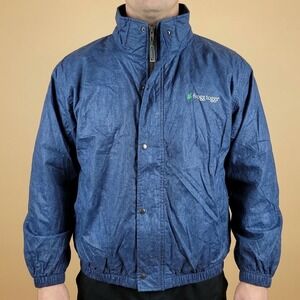 Frogg Toggs Waterproof Rain Jacket Mens Large Blue Polypropylene EUC